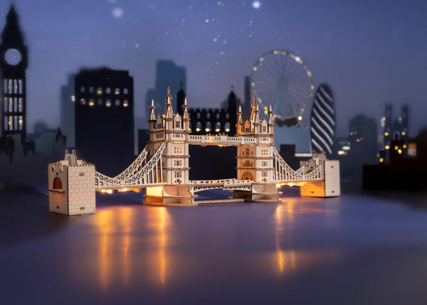 Robotime 3D Wooden "Tower Bridge" Model Building Kit.
