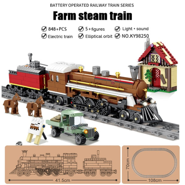 Farm Steam Train- Electric - Technic Building Blocks.