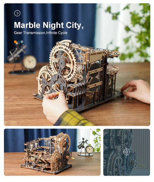 Robotime Rokr 3D Wooden "Marble Night City" Model Building Kit.