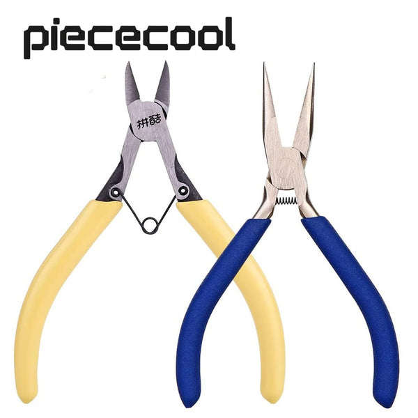 Piececool 2Pcs Model Tool Kit - Clipper - Needle Nose Pliers for DIY 3D  Metal Building Kit.